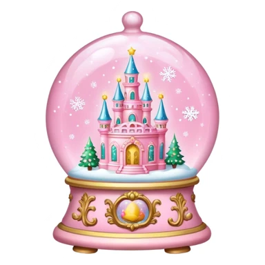 Light pink rococo birthday snow globe sticker