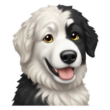 Black and white bernadoodle and blonde husky hugging sticker