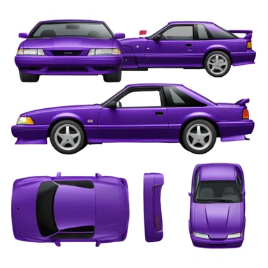 1993 purple Foxbody Mustang sticker