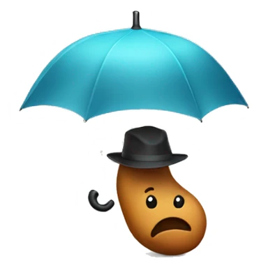poop with a hat and umbrella  sticker