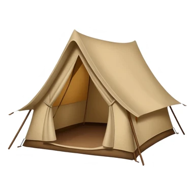 Large camping tent made of felt texture, scrapbooking style, transparent background sticker