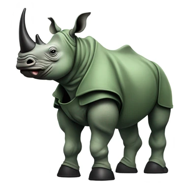 Rhino with muscles wearing a green army helmet with a blank tank camo pants and black boots  sticker