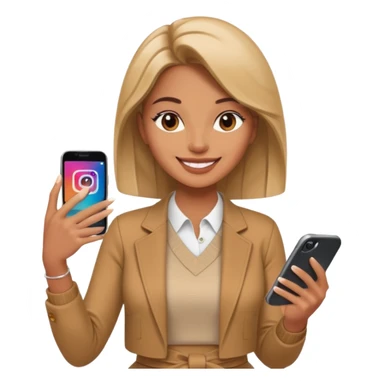 una señora entrando a mi  Instagram  para promocionar mi marca sticker