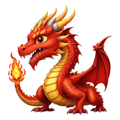 red western dragon breathing fire, fierce expression sticker