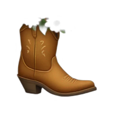 A cowboy boot with a bouquet of flowers in it sticker