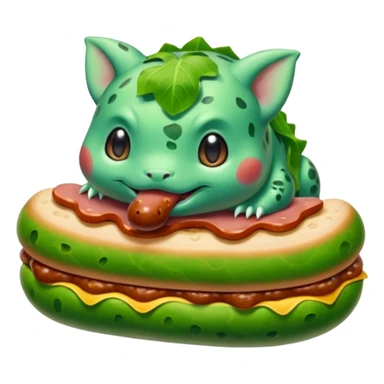 bulbasaur eating sausage sticker