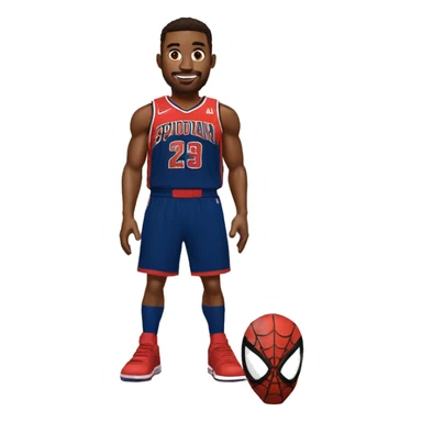 Spiderman in a NBA jersey sticker