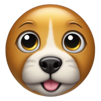 planet Mercury with a cartoon grinning dog face with big eyes sticker