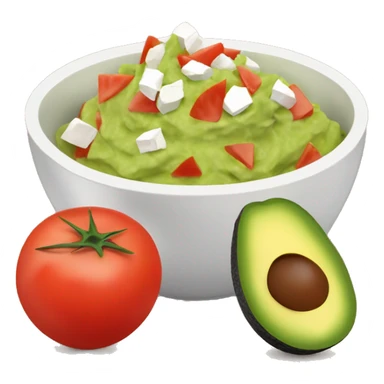 Bowl with guacamole with diced tomatoes, feta cheese, salt and pepper and a bag of nachos  sticker