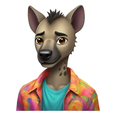 Cool anime cartoon male sassy dreamy amazing hyena  sticker