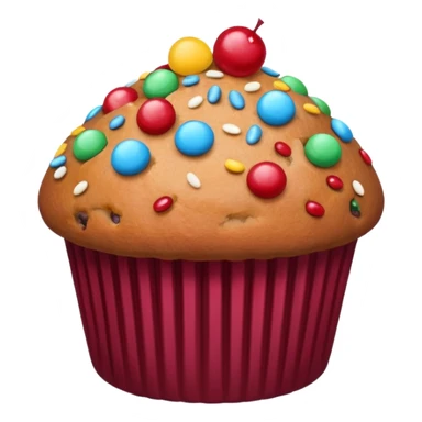 burgundy muffin candy on top sticker