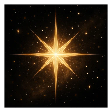 a magnificent star, sparkling with light, with a sense of grandeur sticker