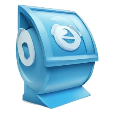 bank with telegram blue icon on it, the famous letter logo  sticker
