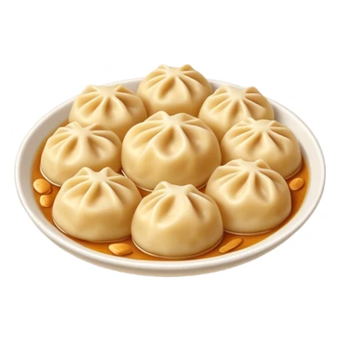 realistic emojis depicting a dish of dumplings, with a soft texture sticker
