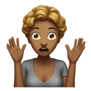 create a scared woman with her hands on herface sticker