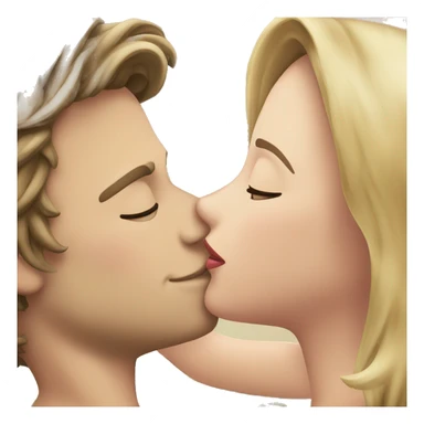 Blonde boy kissing brunette girl  sticker