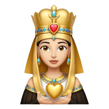 Queen of ancient Egypt holding heart  sticker