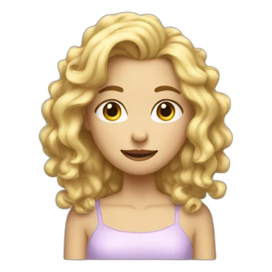 Femme blonde au cheveux bouclés qui dab sticker