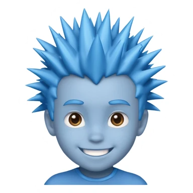 blue spiky haired kid  sticker