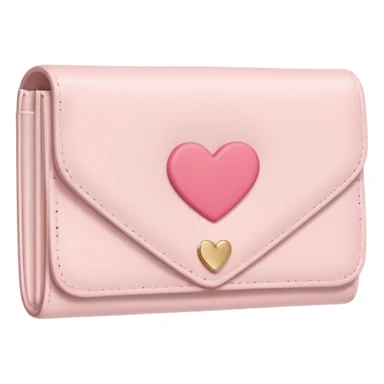 white wallet with heart charm, clean girl aesthetic, pastel tones sticker