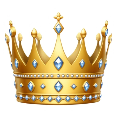 Gold queen crown with silver gems  sticker