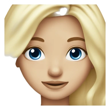 Blond blue eyed girl doing skin care sticker