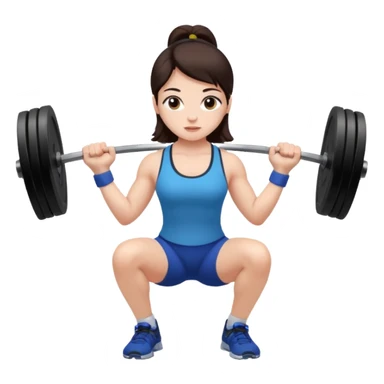 girl weightlifting at the gym dark brown hair  sticker