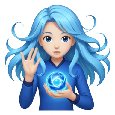 anime girl with power and magic sticker