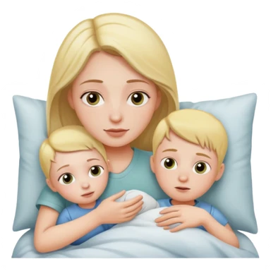 parent with dark circles caring for a child in bed sticker