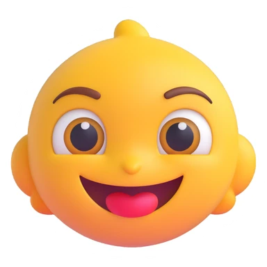 emoji with a mischievous smirk and exaggerated, glossy, begging eyes sticker