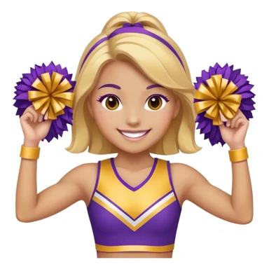 Purple and gold cheerleader sticker