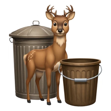 Buck with trashcan sticker