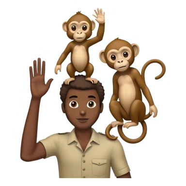 black sudanis 7 foot monkey with waves oon his head sticker