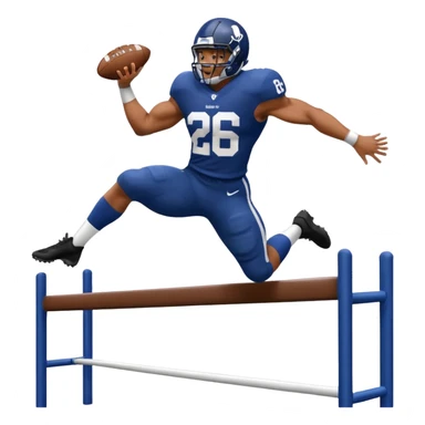 Saqoun Barkley hurdle over a person sticker