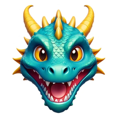 Cinematic Comical Dragon Portrait Emoji, Head tilted dramatically with an exaggeratedly amused expression, featuring a striking, glossy scaled body with bold, angular details and wide, expressive eyes brimming with playful disbelief; rendered with vibrant, lifelike textures and natural shadows, high shine, dramatic yet playful, styled with an air of cheeky mythical mischief, soft glowing outline, capturing the essence of a spirited and over‐the‐top dragon that looks ready to breathe fire into viral fame! sticker