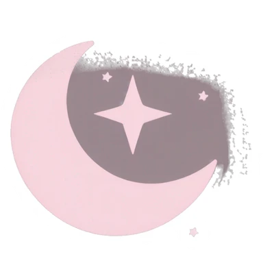 Light pink crescent with light pink moon and star  sticker