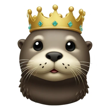 Sea Otter with crown on his head  sticker