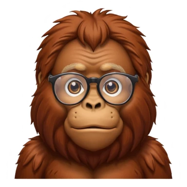 orangutan with glasses sticker