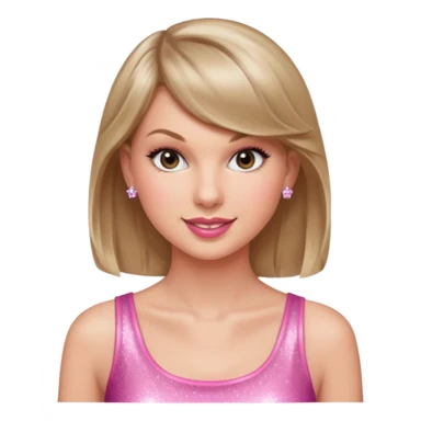 Taylor Swift smile in a sparkling pink top sticker