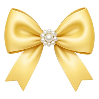 Pastel yellow bow with pearls sticker