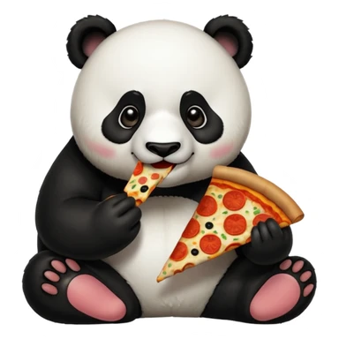 panda eating a slice of pizza sticker