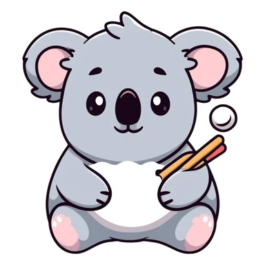 Koala shaped marshmallow  sticker