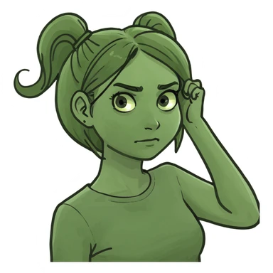 a girl pulling her hair like frustration  sticker