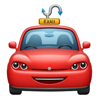 create a realistic emoji showing a logistic car in a trafic situation sticker