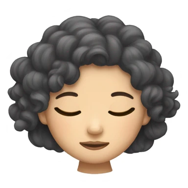 Vietnamese girl with long curly hair sleeping for 12 hours  sticker