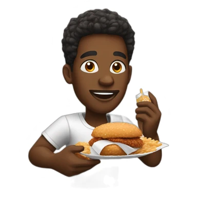 A Black man eating kfc sticker