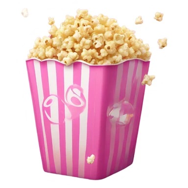 Popcorn in pink container with glitter releases  sticker