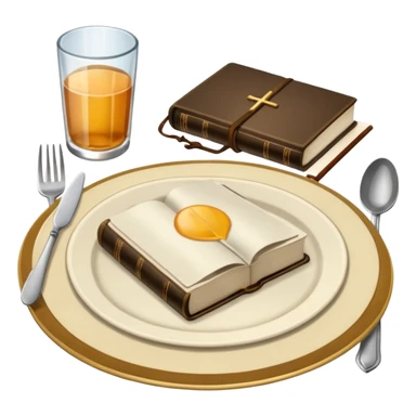 Make a plate of food, with cutlery beside it, and on top of the plate make a Bible. sticker