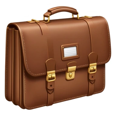  business briefcase slightly open with paper documents visible inside. sticker