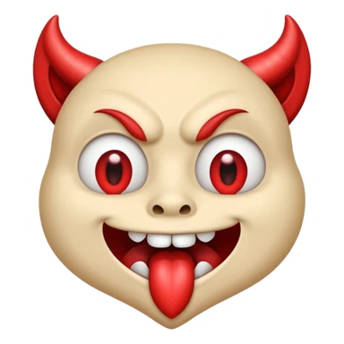 Devil's face? With heart-shaped eyes. An open, drooling mouth. style amoureux  sticker